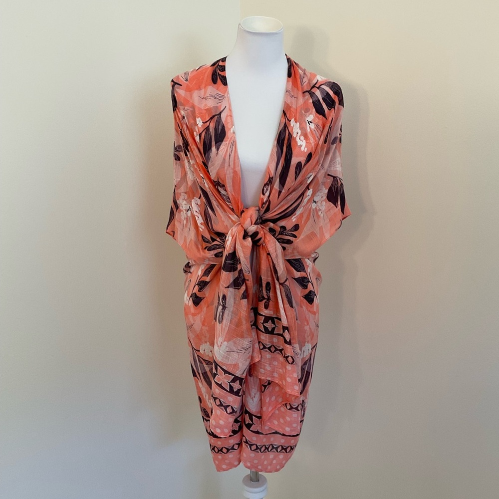 NWT RACHEL Rachel Roy Floral Kimono Swimsuit Cover Up - Picture 5 of 8